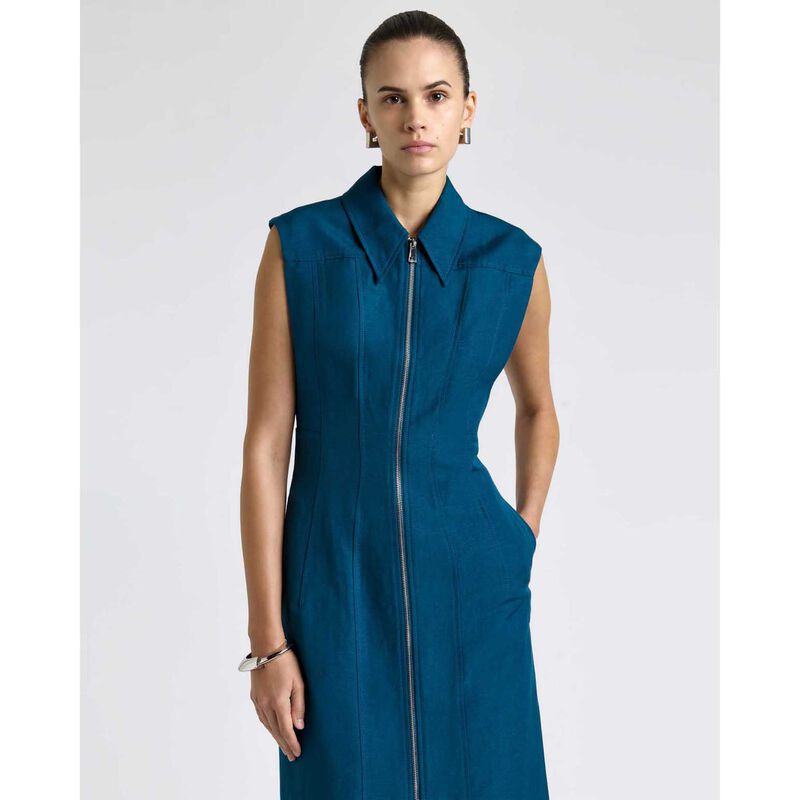 Cue Linen Blend Panelled Midi Dress image number 3